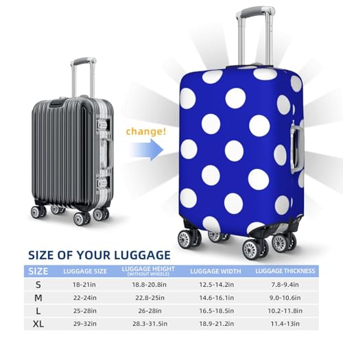 Blue And White Polka Dot Travel Luggage Covers - Elasticity Suitcase Covers Protector for Luggage 18-32 Inch2