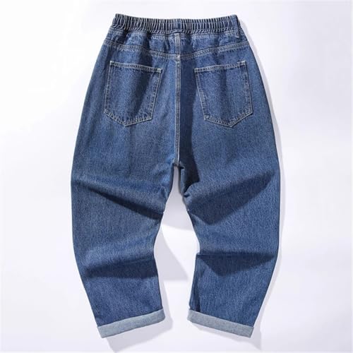 Men’S Loose Fit Harem Denim Pants with Elastic Waist Mid Waist Casual Streetwear Baggy Jeans3