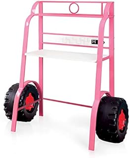Furniture of America Ramirez Traditional Metal Kids Desk with Stool in Pink