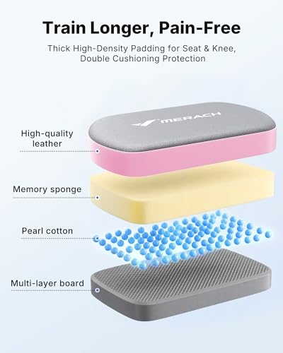 Image of MERACH Full Body Stretch Machine Back Stretcher, 350LBS Weight Capacity | Posture Correction, Flexibility Training, Extra Wide Seat, Padded Cushion, Exercise Guide Chart, Stable Steel Frame, Home Gym
