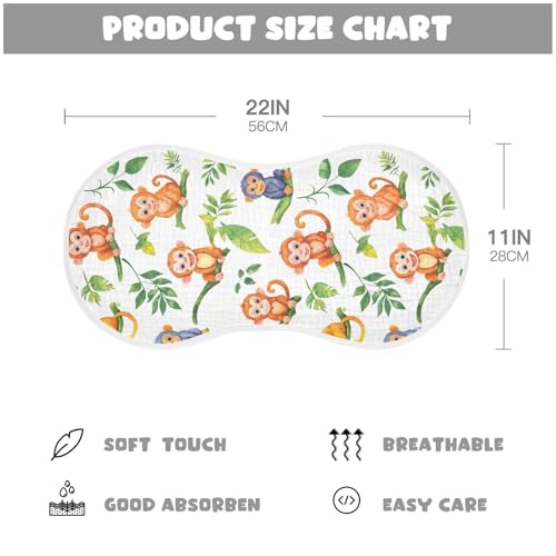 vvfelixl Baby Burp Cloths Funny Jungle Monkeys Baby Newborn Cotton Burping Cloths Set Babys Washcloths 4 Pack2
