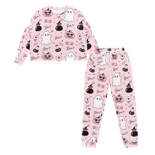 Image of Women's Pajamas Set Soft 2 Piece Loungewear Long Sleeve Pj Set Matching Sleepwear with Pockets for Women Plus Size