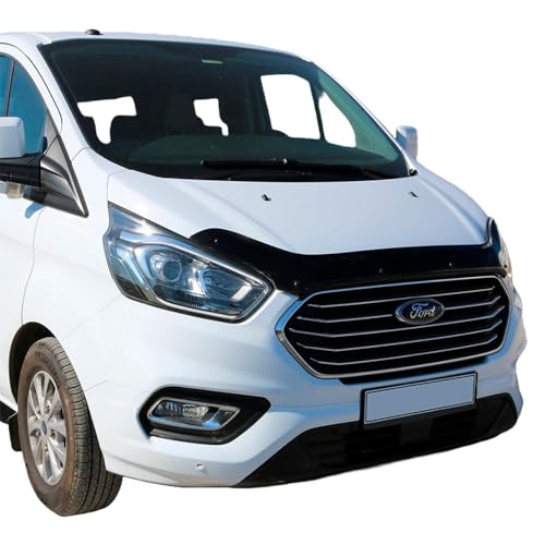 Oneway Motorhaubenschutz kompatibel mit Ford Transit Custom MK1 Facelift 2018-2023 - Schwarz glänzend