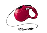 Flexi New Classic Retractable Dog Leash (Cord), 10 ft, Extra Small, Red