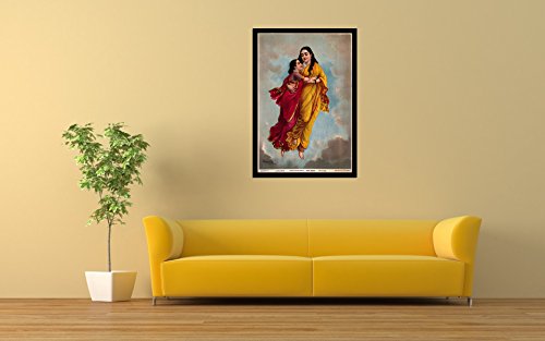 Image of Tallenge Menaka and Shakuntala - by Raja Ravi Varma - Medium Canvas - Framed (16 x 24 inches)