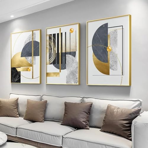Moderne doré abstrait géométrique affiche pour illuminer votre intérieur