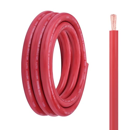 Image of 4 /0 Battery Cable, 4 /0 Wire 20FT Red, 4 /0 Welding Cable for Automotive, Marine and Solar