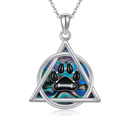 MONGAS Therian Necklace Sterling Silver Therian Triangle Necklace Paw Viking Jewelry Gifts for Women
