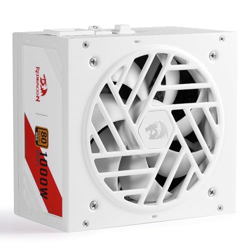 Image of Redragon RGMS-1000W PRO 80+ Gold 1000 Watt Power Supply w /Upgraded ATX 3.1 & PCIe 5.1 Fully Modular, Compact 150mm Size, Smart ECO Low Noise Fan, 100% Japanese Capacitors, Full Mod Cables