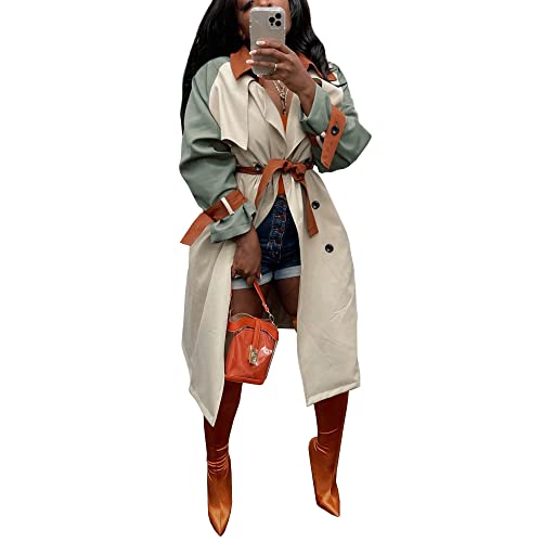 Sujinxiu Trench lungo doppiopetto da donna