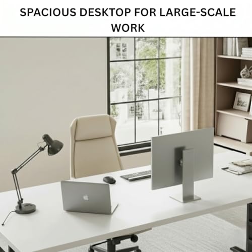 Image of TEKAVO Evon Large Computer Table for Office Work | Big Workstation Desk for Team | Two Person Desk | Meeting & Conference Room Table | 200 cm Long | White - DIY