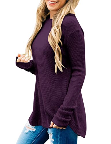 LEANI Women’s 2025 Long Sleeve Crew Neck Pullover Sweater Loose Casual Soft Knit Jumper Tops3
