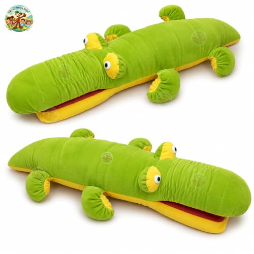 Image of Crocodile Plush Soft Toy 100 CM for Kids | Ultra Soft Stuffed Crocodile Pillow | Premium Plush Animal Cushion | Hugging Sleeping Companion | Birthday Gift for Boys & Girls | Green