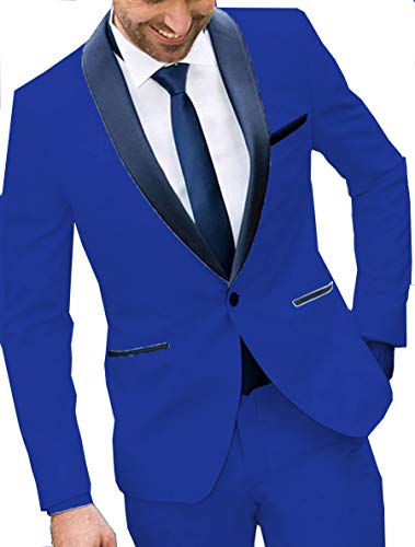 Men's Wedding Groom Suit One Button White Two Piece Navy Shawl Lapel Men Tuxedo Suits3
