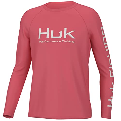 Image of HUK Boys Pursuit Solid Long Sleeve Shirt, Fishing Shirt for Kids
