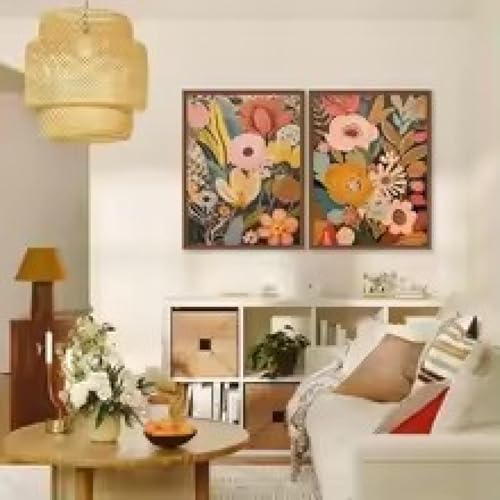 Tableau canvas bouquet de fleurs impression haute définition pour salon chic - 4