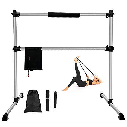 Sehrgo ZEHNHASE Barra de Ballet Móvil Altura Regulable, portátil Barra de Ballet con Soporte Antideslizante, para Ejercicios de Baile en casa (Gris)