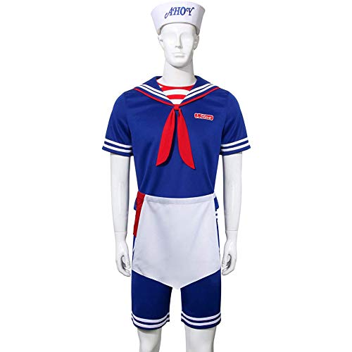 Cosplay Costume Steve Harrington Robin Scoops Ahoy Sailor Uniform Suit Halloween Carnival Costumes Adult Men's clothing,XXXL - Image 3