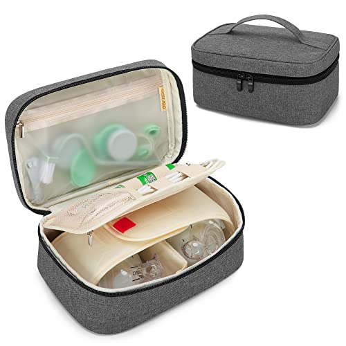 Image of BAFASO Wearable Breast Pump Bag Compatible with Elvie and Momcozy Breast Pump, Case for Wearable Breast Pump and Extra Parts (Patent Pending), Gray