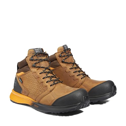 Timberland PRO Timberland PRO Men's Reaxion Mid Composite Safety Toe Waterproof Industrial Hiker Work Boot, Brown/Orange-2024 NEW, 12M