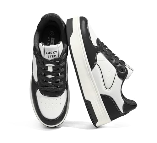 LUCKY STEP Women's Chunky Fashion Sneakers Platform Casual Non Slip Walking Shoes Low Top Comfortable Classic Athletic Sneaker