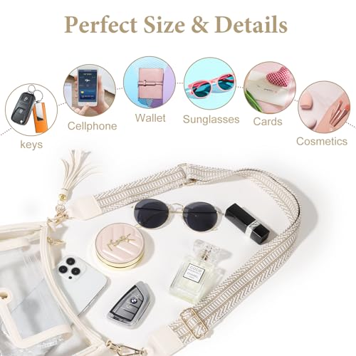 Clear Bag for Stadium Events, Clear Purses for Women, Crossbody Stadium Approved3