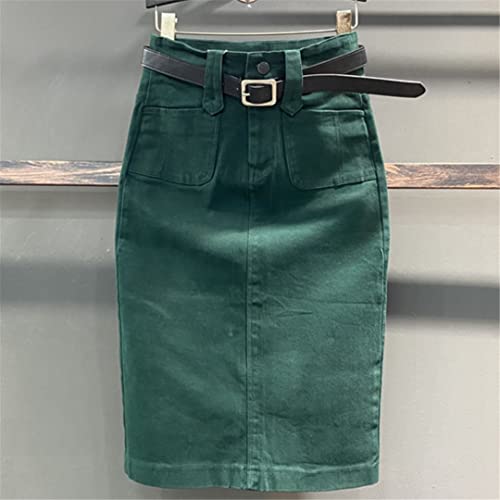 Jupe en jean décontractée taille haute pour élancer la silhouette
