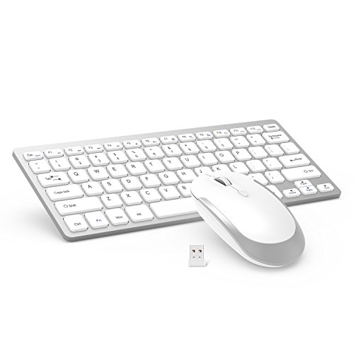 Wireless Keyboard Mouse, Jelly Comb 2.4GHz Ultra Thin Compact Portable Small Wireless Keyboard