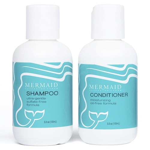 Mermaid Extension Care Shampoo and Conditioner Travel Duo, Sulfate-Free, Cruelty-Free Extension-Safe for On-The-Go Hair Care, 3.4 fl oz