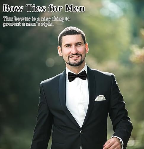Image of THE BOW TIE HOUSE Premium Black Silk Satin Bow Tie for Men | Formal Wedding Party Tuxedo Accessory