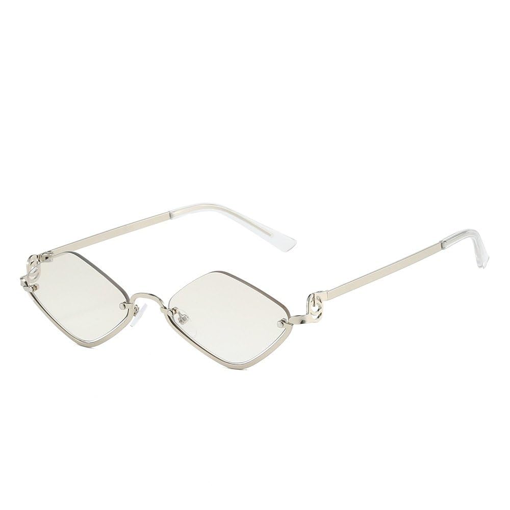Modne metalowe okulary przeciwsłoneczne w kształcie rombu dla mężczyzn i kobiet, stylowe, unisex, UV400