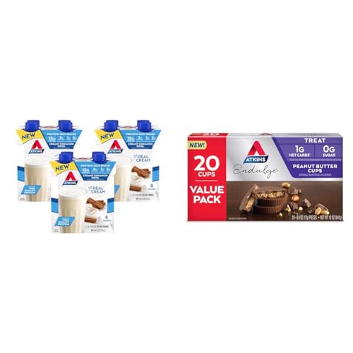 Atkins Creamy Cinnamon Swirl Protein Shake y Peanut Butter Cups miniatura 1