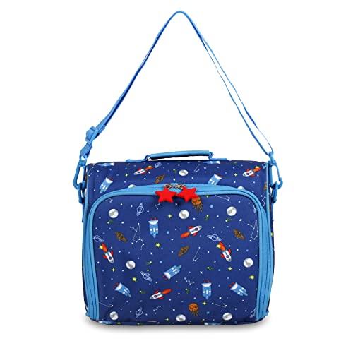 Image of J World Casey Kids Lunch Bag. Cute Insulated Lunch-Box for Boys Girls, Rocket