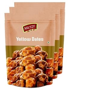 Nutzy Premium Dates (Yellow Dates/Peela Khajoor, 600g)