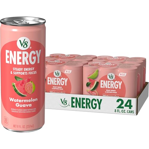 Image of V8 Energy Watermelon Guava Energy Drink, 8 fl oz Can (24 Pack)