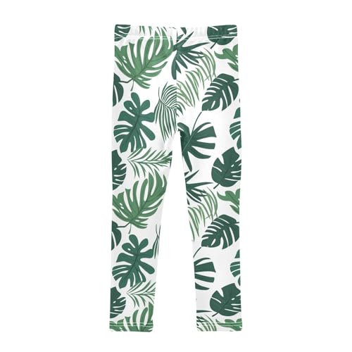 Palm Leaf Tropical Girls Casual Leggings for Kids Printed Long Pant Bottoms Stretch and Soft2