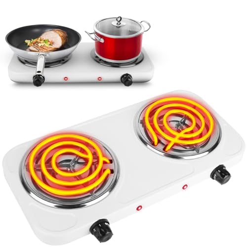 Comparison: Best Cookwares For Electric Coil Stove 11 TeqHome Hot Plate, 2000W Portable Electric Stove for Cooking with 5 Levels Adjustable Temperature & Dual Control, Countertop Double Coil Burner Cast Iron Cooktop for All Cookwares Home Camp RV(White)