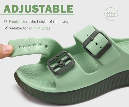 Image of KuaiLu Womens Recovery Sandals With Comfortable Plantar Fasciitis Arch Support, Orthotic Adjustable Thick Cushion Sport Slides Reduces Stress on Feet, Joints & Back Post-Exercise