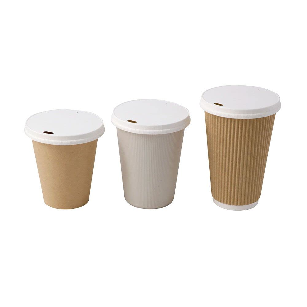 BIOZOYG Couvercle en papier avec bec I Couvercle pour café à emporter Ø 90 mm blanc I Pour gobelets à café en papier I Biodégradable et compostable I Couvercle avec ouverture I 1000 pièces