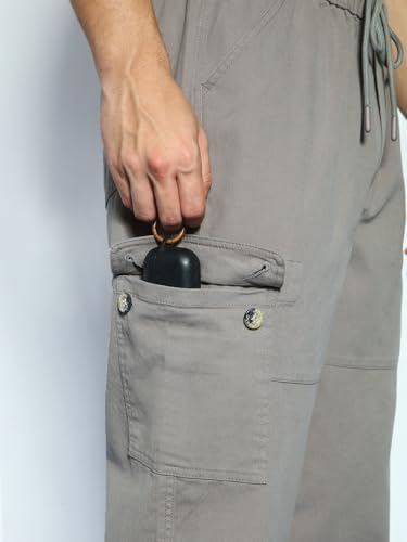 Image of Urbano Fashion Men's Loose Baggy Fit Cargo Jogger Chino Pant with 6 Pockets Stretchable