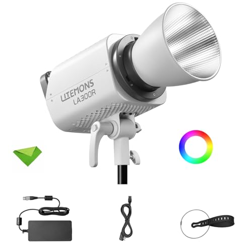 Godox LA300R 330W RGB LED �r�f�I���C�g �{�[�G���}�E���g�A1800K-10000K CCT�AG/M �����@�\�t���A�A�v������ 14 �Ɩ� FX �Ή��A���C�u�X�g���[�~���O�A�}�C�N���t�B�����B�e�A�r�f�I�^��p LED �X�^�W�I���C�g
