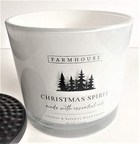 Natural Soy Candle Christmas Spirit | Fresh Evergreen Tree Scent In X-Large White Jar With Lid, 26 Oz. #TOP1