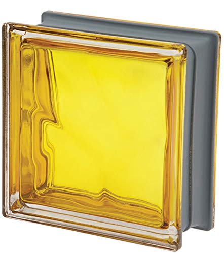 VITROLAND328252 Glass Block, Lemon Tree