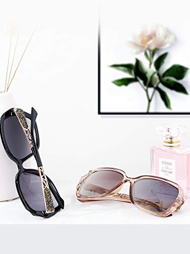 Frienda 3 Pieces Women Polarized Oversized Sunglasses Shiny Composite Frame Sunglasses Vintage Rhinestone Glasses3