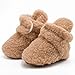 Toddmomy 1 Paire de Chaussures de Sol pour Nouveau-Né Bébé Garçons Filles Pantoufles Chaussons Dhiver Antidérapants Doux Et Chaud en Peluche Pré Marcheur 11 Cm (0-6 Mois)
