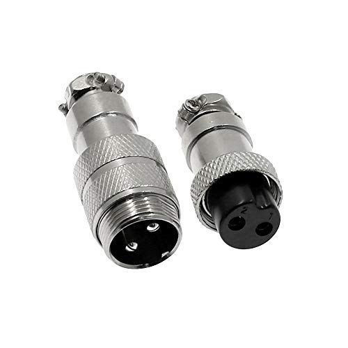 Conector de aviación GX16-2P 2 pines metálico resistente agua miniatura 7