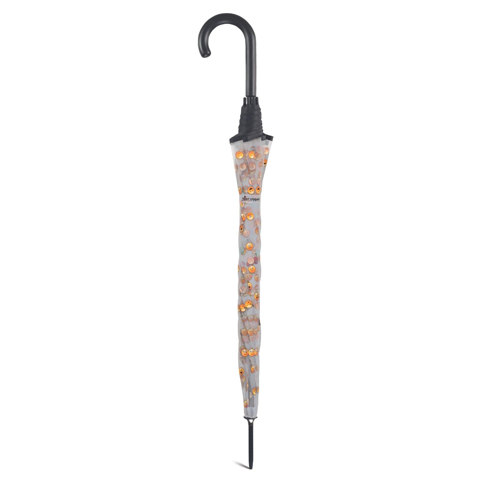 happy rain Essentials Emoticons Transparent Long AC parasol 86 cm przezroczysty czerwony