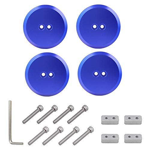 AMOSKAMAR 4 Pack Jack Pads Anodized Aluminum Alloy Adapter Billet Floor Jack Billet Anti-Slip Jack Guard Pad for Corvette C7 C6 C5 for Most Porsche s (Blue)