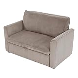 LOWYA ロウヤ ソファ くつろぎ 3way ソファベッド カウチスタイル 2人掛け 幅140cm コーデュロイ ラテベージュ