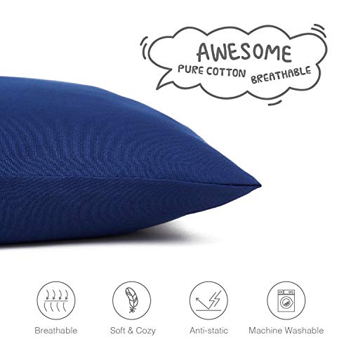 Image of EXQ Home Toddler Pillowcases Zippered 13x18 Travel Pillow Case Set of 2, Small Pillow Case Fits Baby Pillow Sized 12x16, 13x18, Kids Pillowcases 2 Pack Machine Washable(Navy)